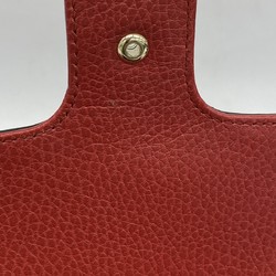 Gucci Shoulder Bag Interlocking G 510304 Leather Red Champagne Women's