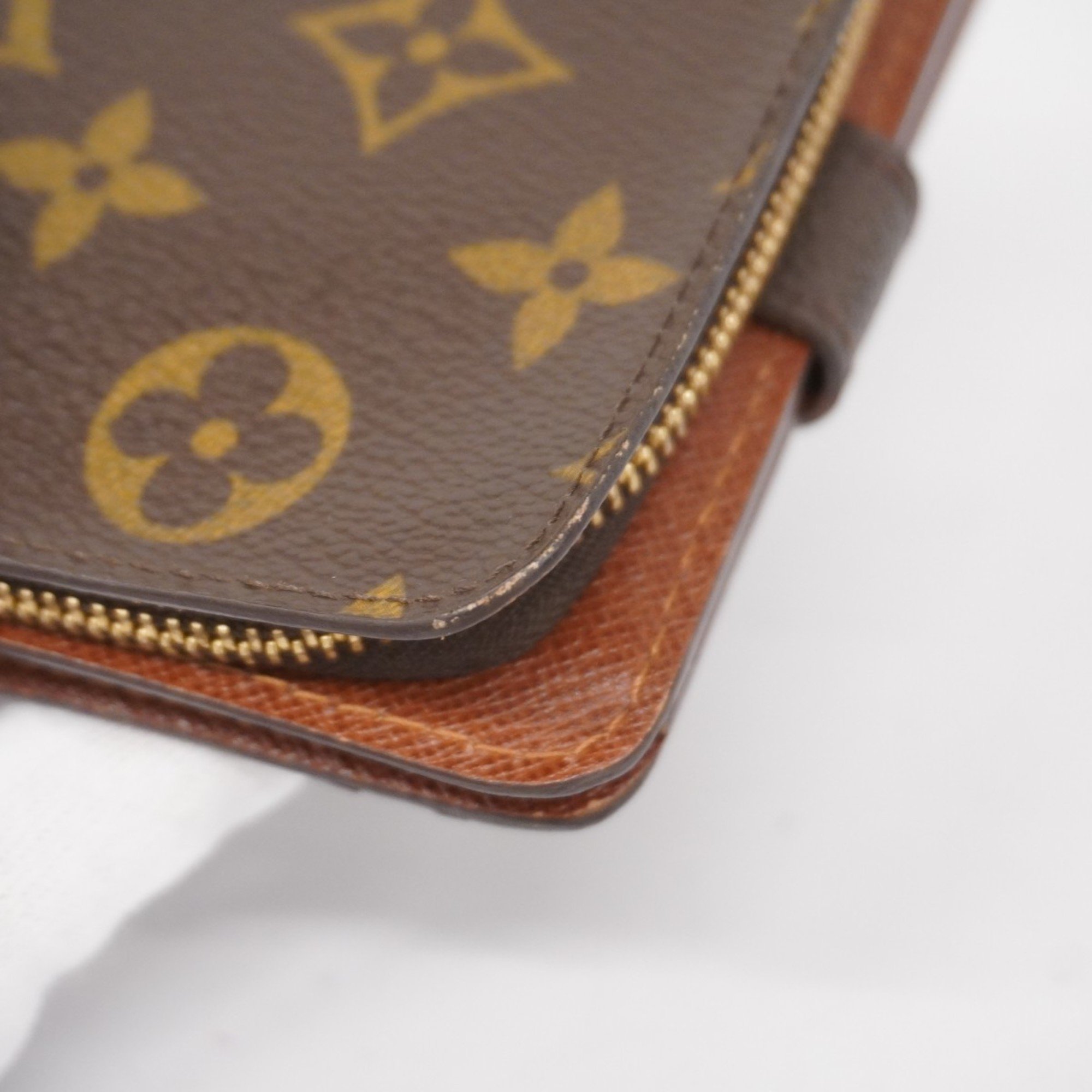 Louis Vuitton Wallet Monogram Compact Zip M61667 Brown Women's