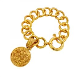 Chanel Bracelet Coco Mark Circle GP Plated Gold Ladies