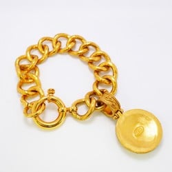 Chanel Bracelet Coco Mark Circle GP Plated Gold Ladies