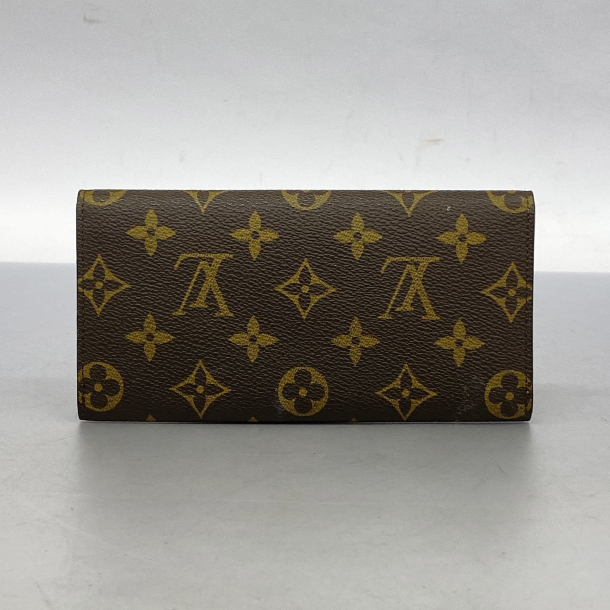 Louis Vuitton Long Wallet Monogram Portefeuille Yen M61818 Brown Men's Women's