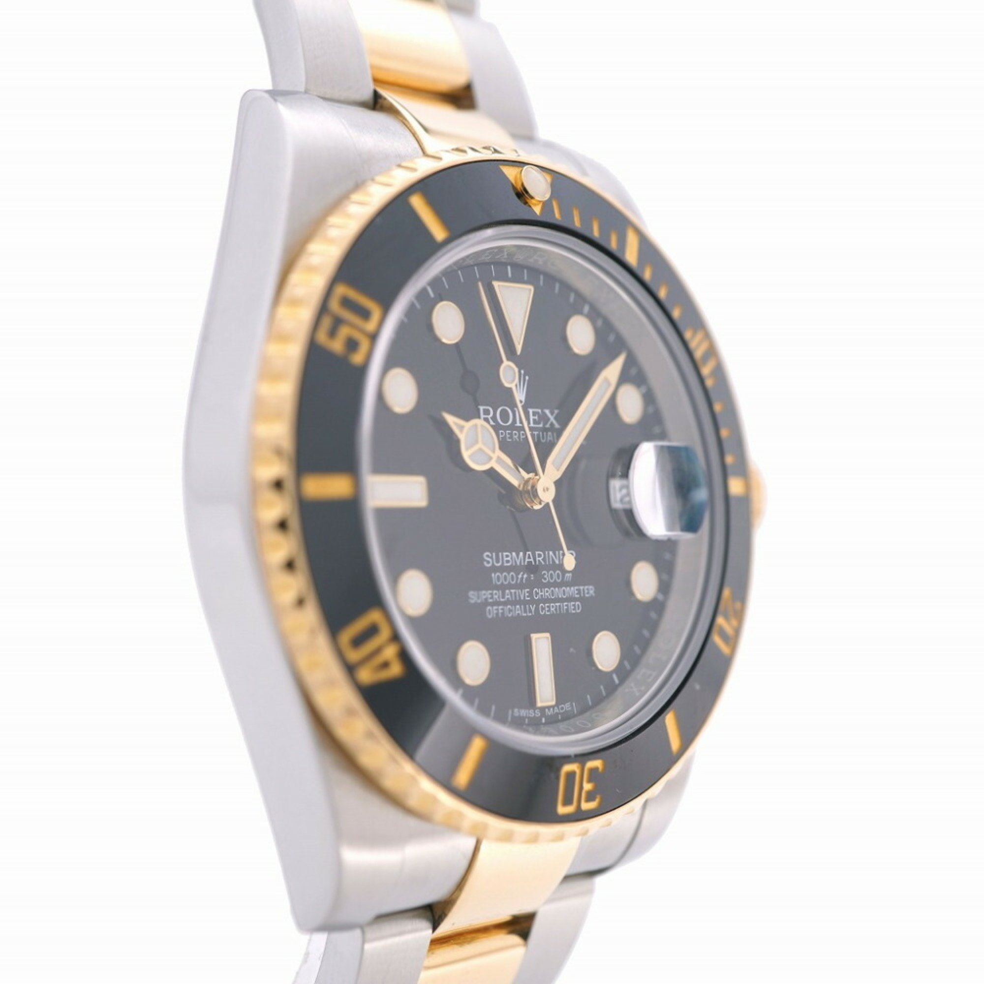 Rolex Submariner Date 116613LN K18YG/SS Automatic Watch Yellow Gold/Stainless Steel Black 1654ROLEX Men's