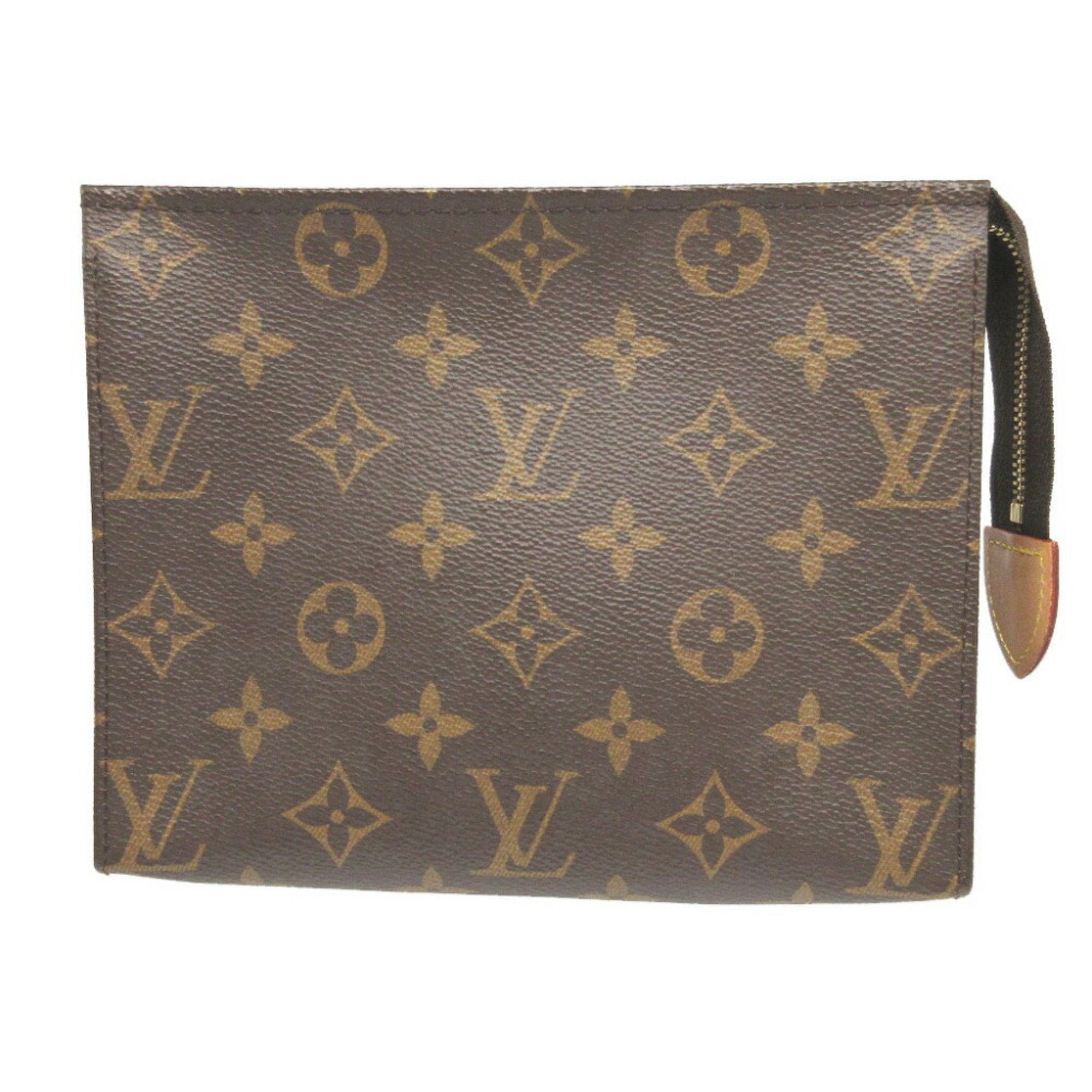 Louis Vuitton Monogram M47544 Poche Toilette 19 Brown Pouch 0581LOUIS VUITTON