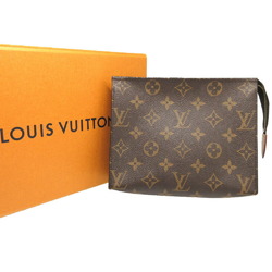 Louis Vuitton Monogram M47544 Poche Toilette 19 Brown Pouch 0581LOUIS VUITTON