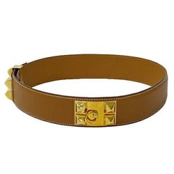 Hermes HERMES Belt for Women Collier de Chien Cushvel Brown Size 65 ○Y Stamp