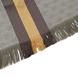 GUCCI Scarf for Women and Men, Stole with GG Pattern, Wool, Beige, Brown