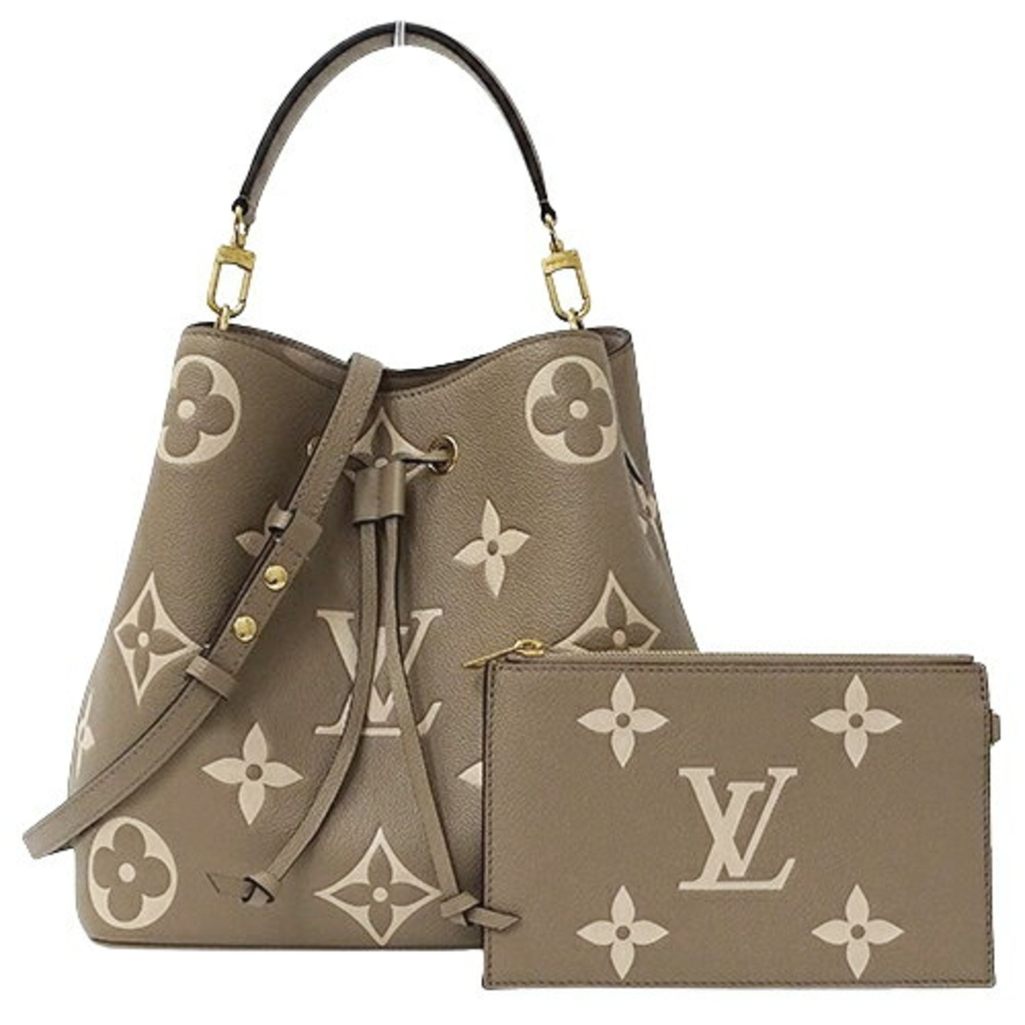 Louis Vuitton LOUIS VUITTON Bag Bicolor Monogram Empreinte Women's Handbag Shoulder 2way Neo Noe MM Tourterelle Creme M45555 Greige