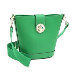 Kate Spade Shoulder Bag Audrey K8103 Green Leather Bucket Crossbody Women's