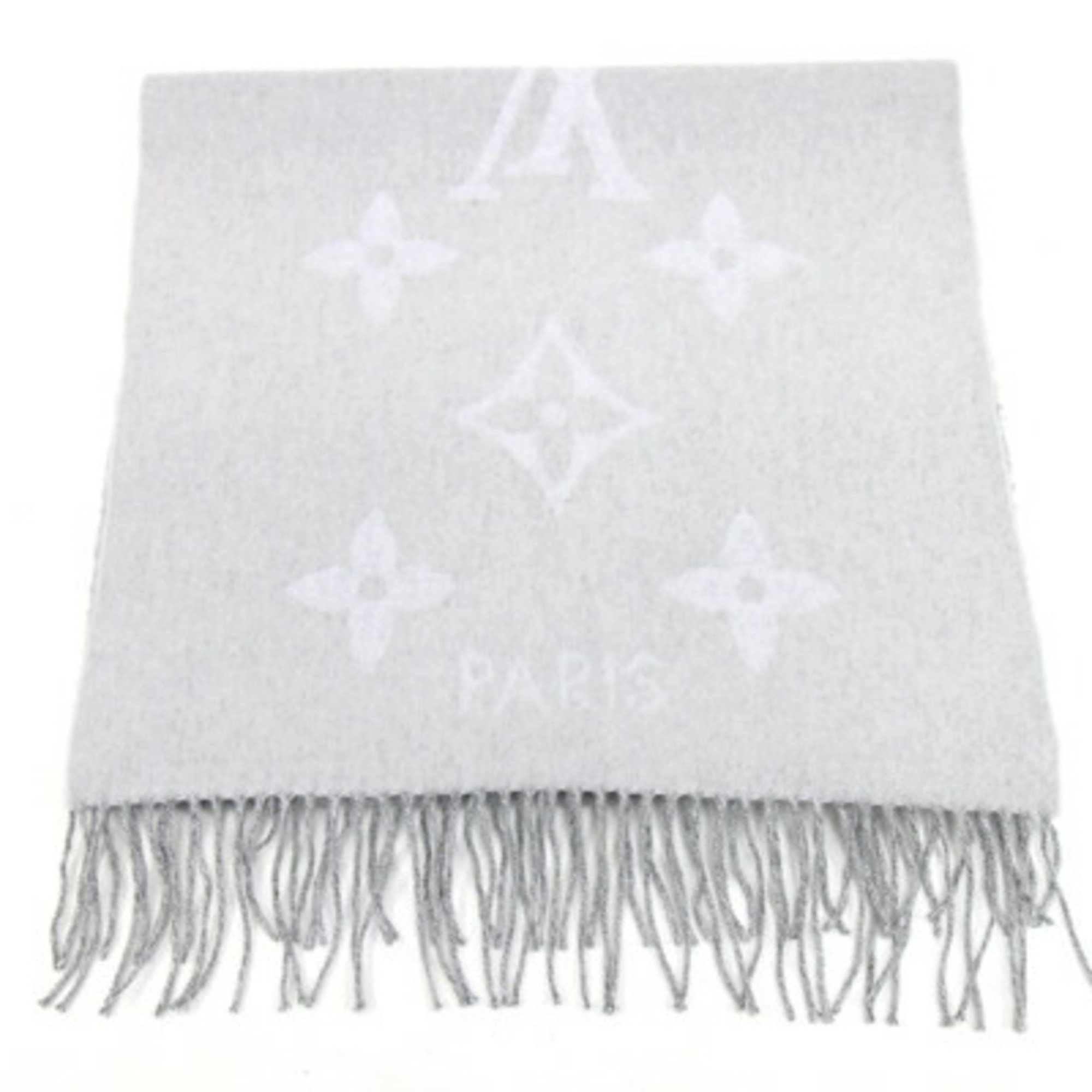 Louis Vuitton Scarf Reykjavik Gradient M76336 Grey 100% Cashmere Stole Large LV Initials Women's LOUIS VUITTON