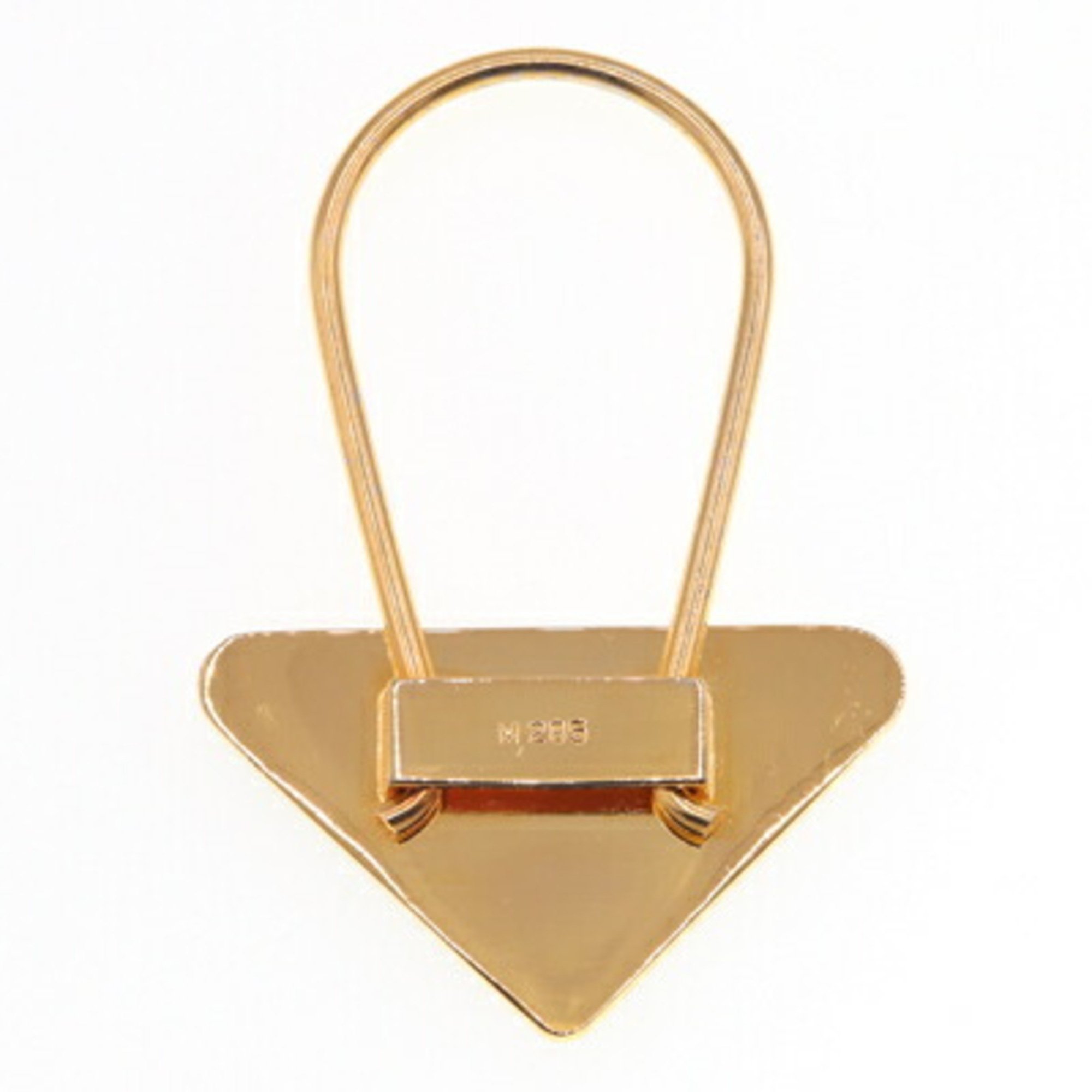 Prada Key Ring M285 Black Gold Holder Triangle Men's Women's PRADA