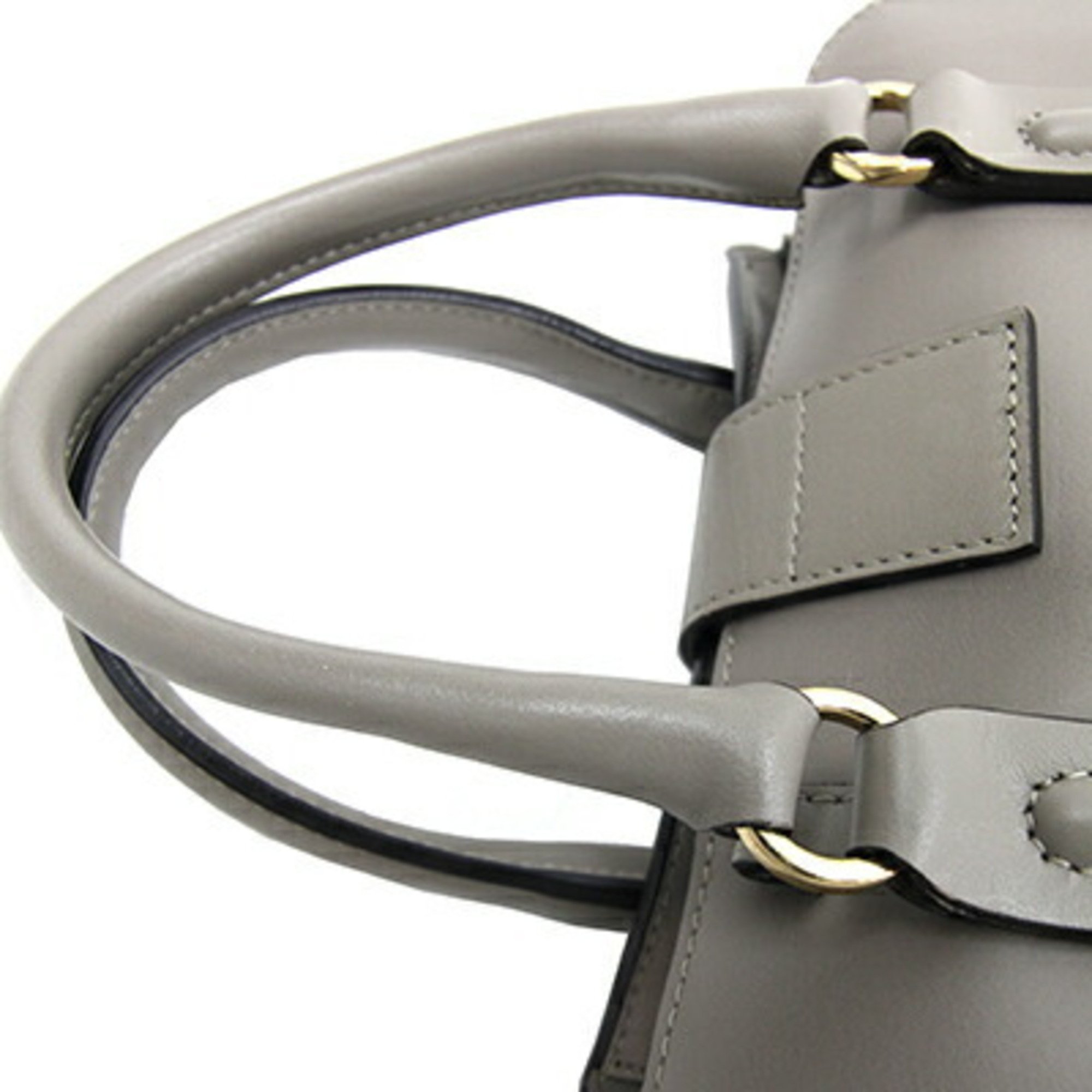 FURLA Handbag Milano 259533 Grey Leather Shoulder Bag Women's