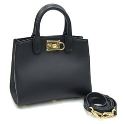 Salvatore Ferragamo Handbag Gancini Studio 21H288 Black Leather Shoulder Bag Bags for Women