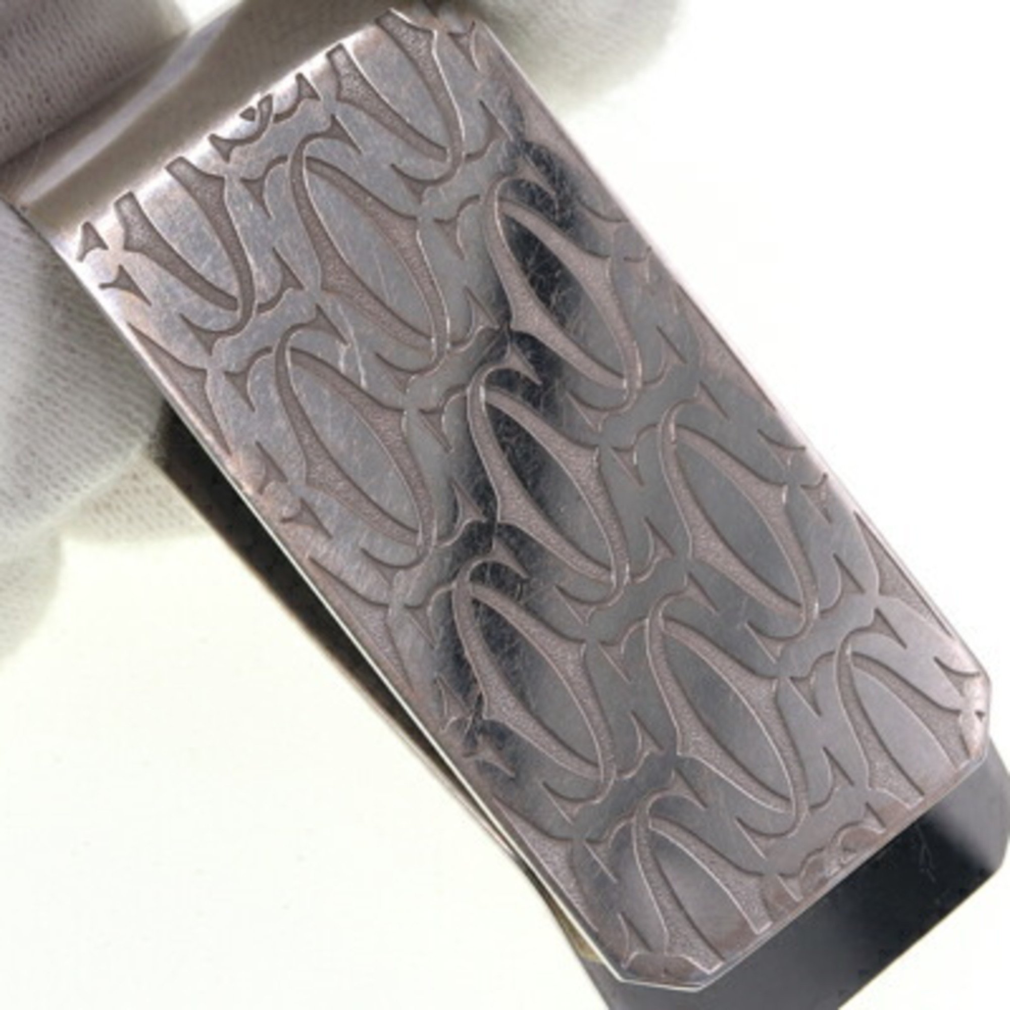 Louis Vuitton Money Clip Bill Champs Elysees M65041 Silver Steel Wallet Men's LOUIS VUITTON