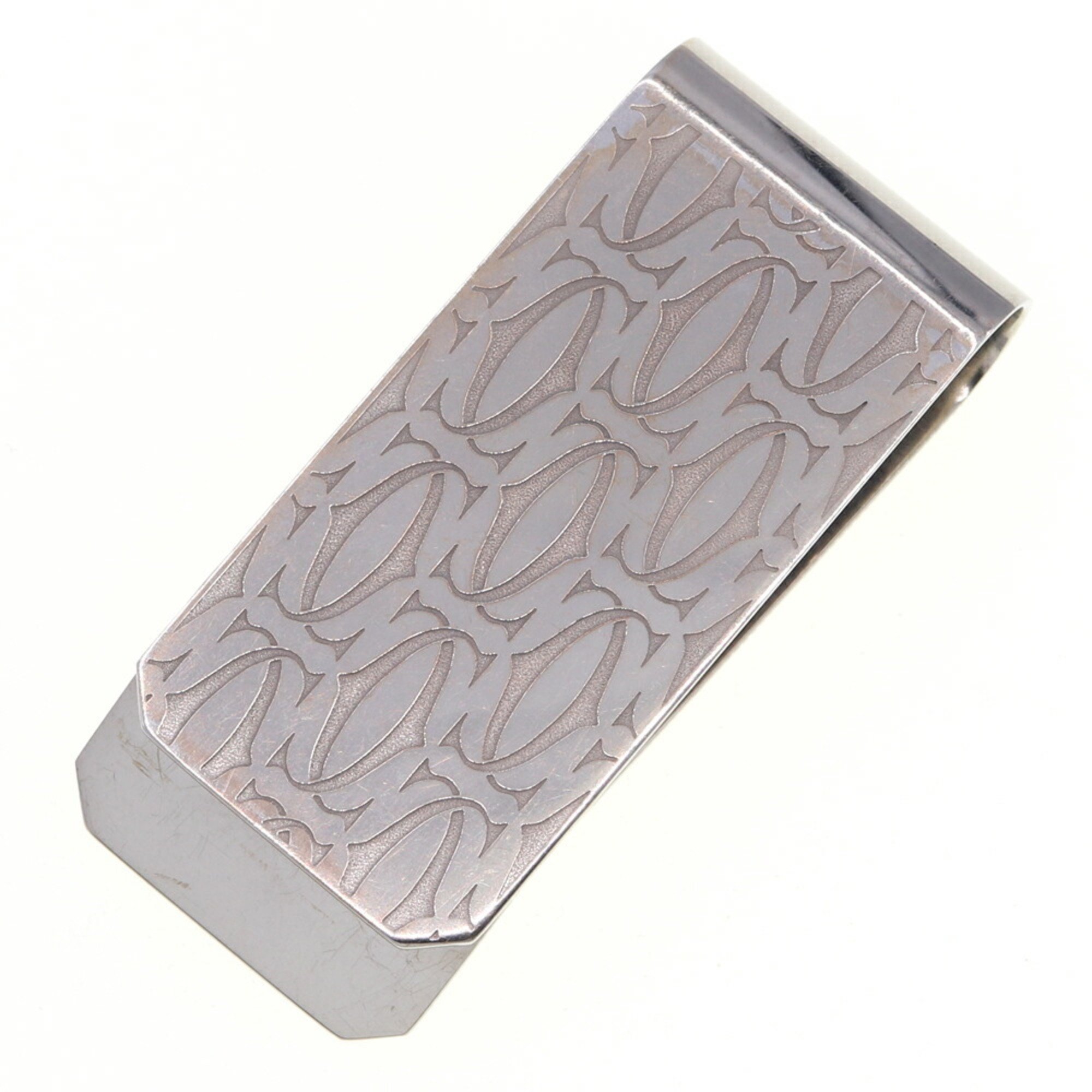 Louis Vuitton Money Clip Bill Champs Elysees M65041 Silver Steel Wallet Men's LOUIS VUITTON