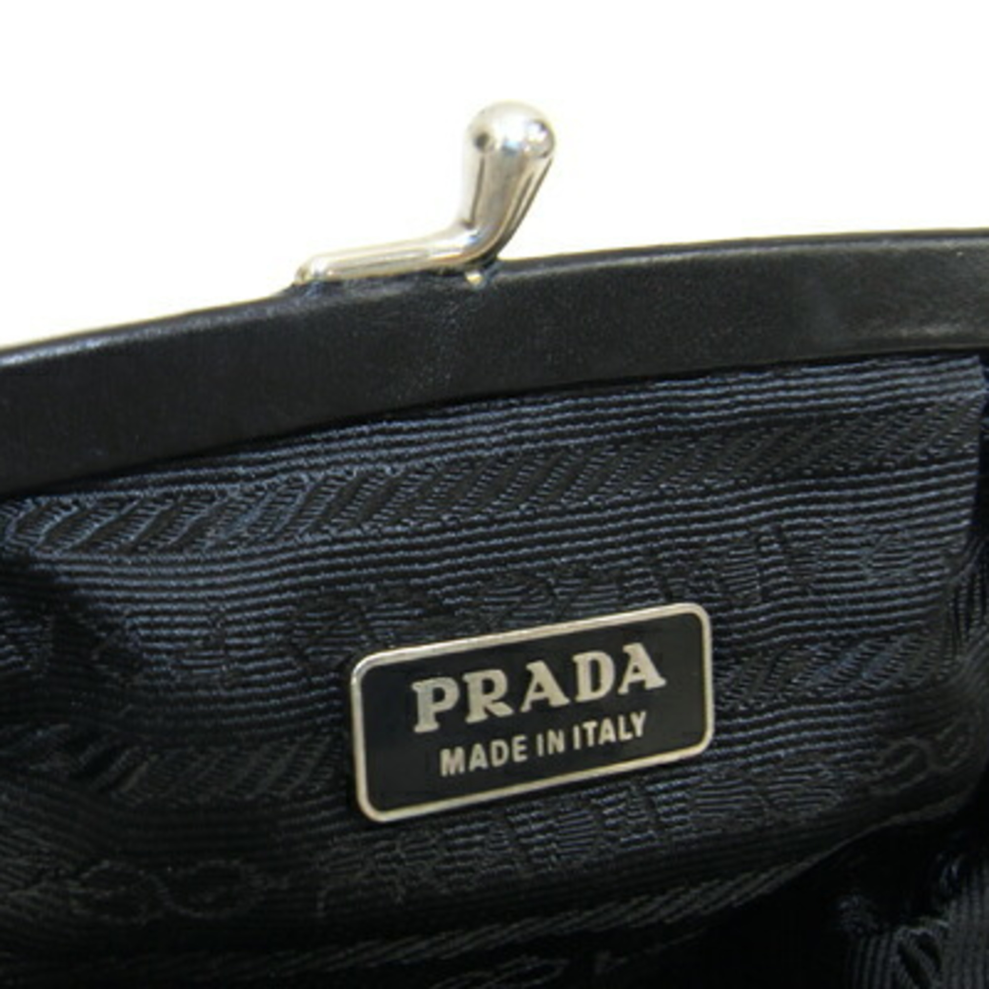 Prada coin case black nylon leather wallet women's PRADA