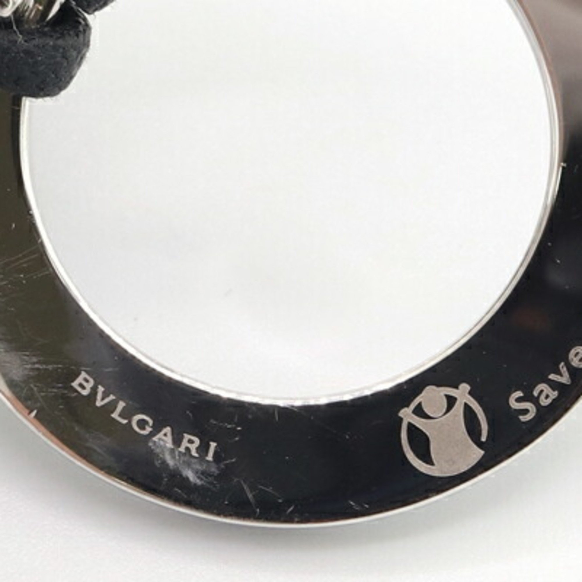 BVLGARI Choker Save the Children Black Silver SV Sterling 925 Necklace Charity Men Women