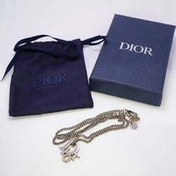 Christian Dior Necklace Rhinestone Metal Silver Ladies