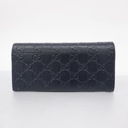 Gucci Long Wallet Guccissima 481727 Leather Black Men's