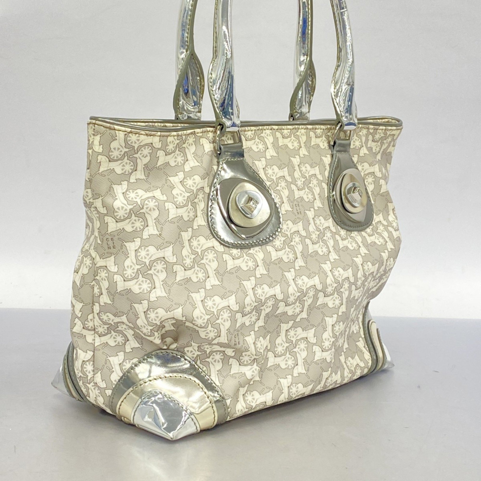 Celine handbag white silver ladies