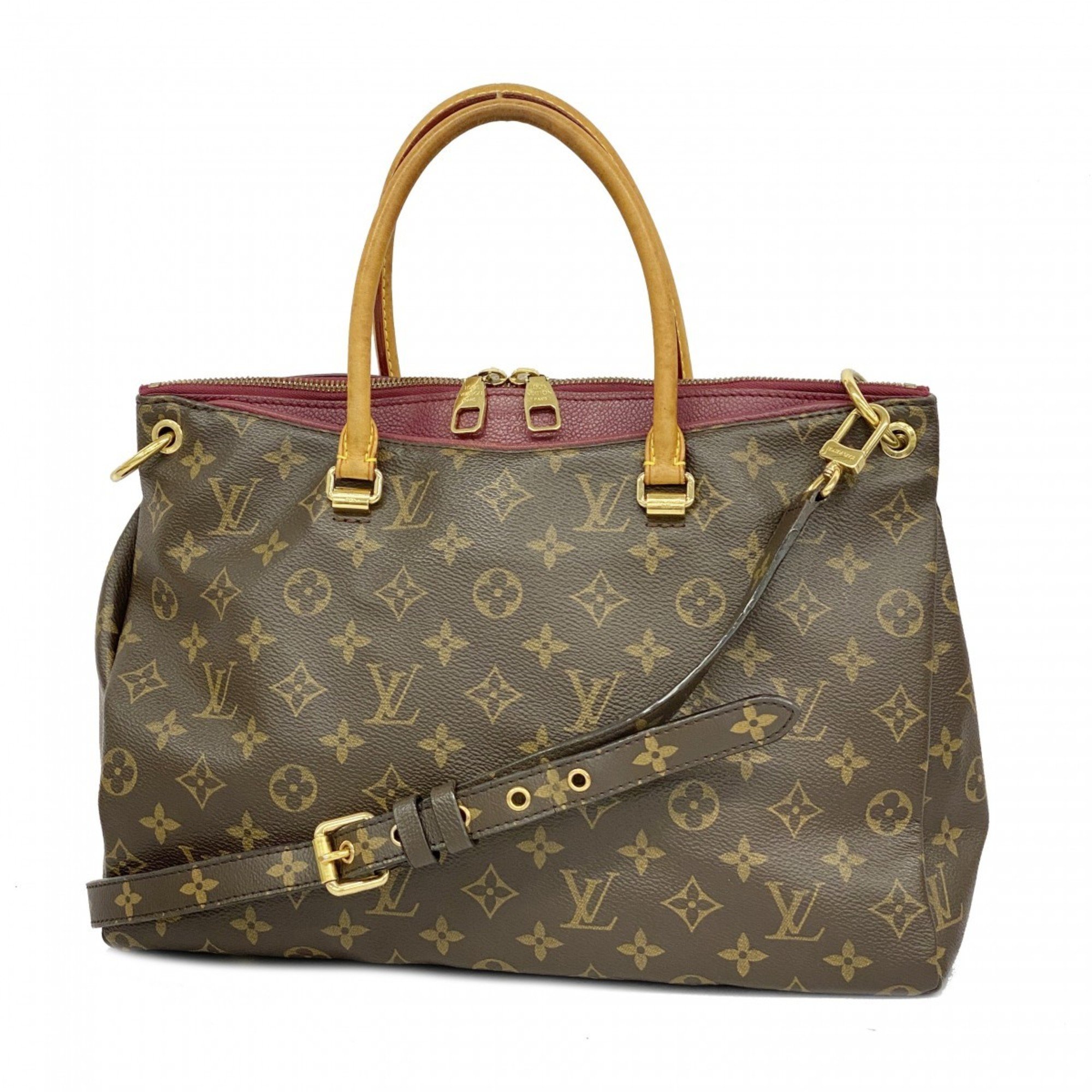 Louis Vuitton Handbag Monogram Pallas M40906 Brown Aurore Ladies