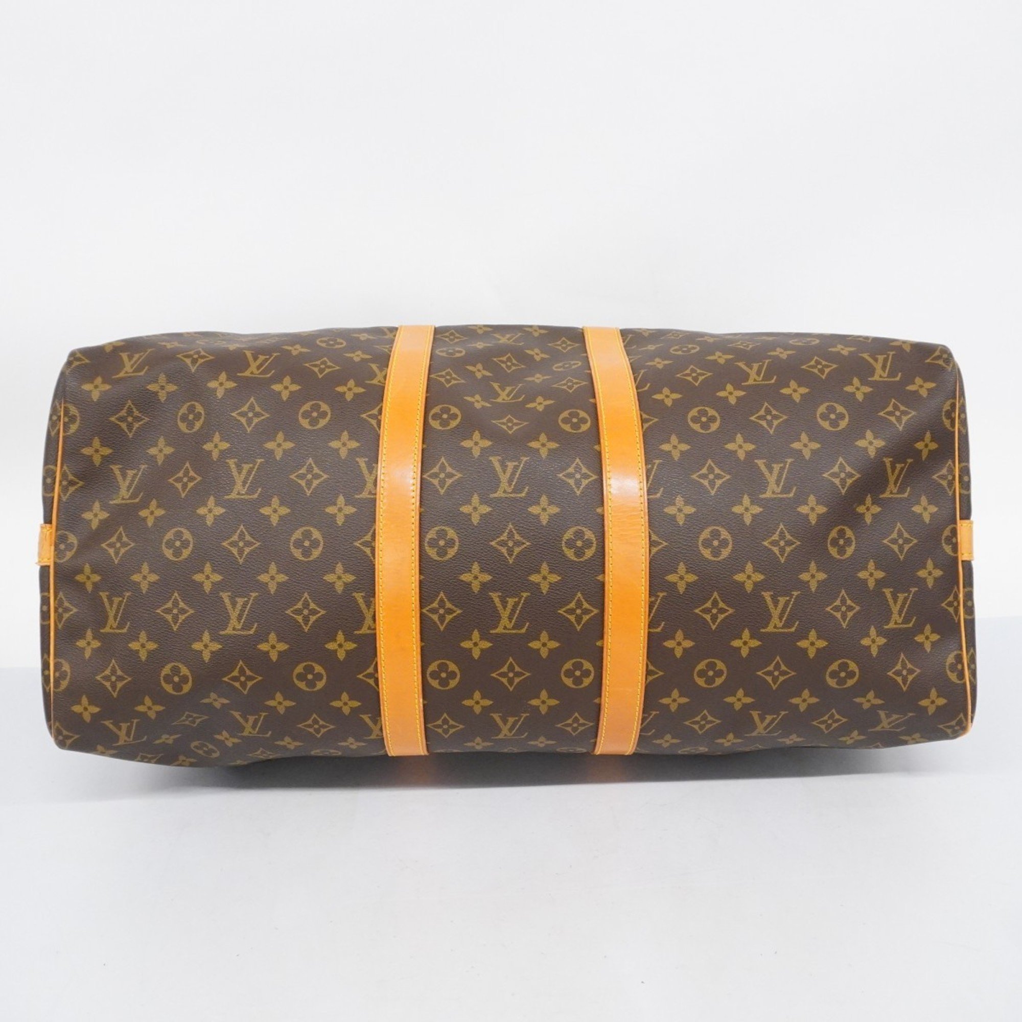 Louis Vuitton Boston Bag Monogram Keepall Bandouliere 55 M41414 Brown Men's Women's