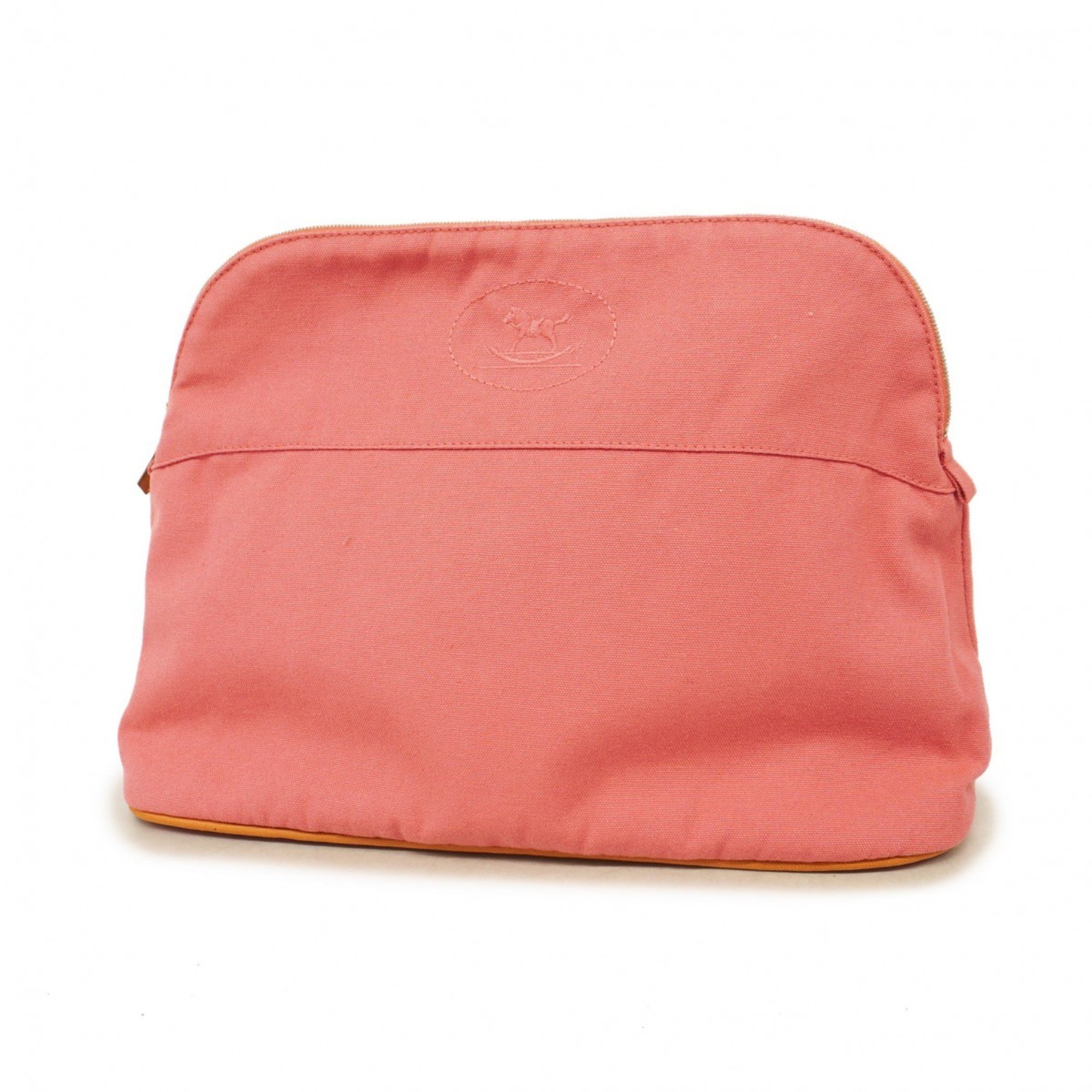 Hermes Pouch Bolide 34 Canvas Pink Women's