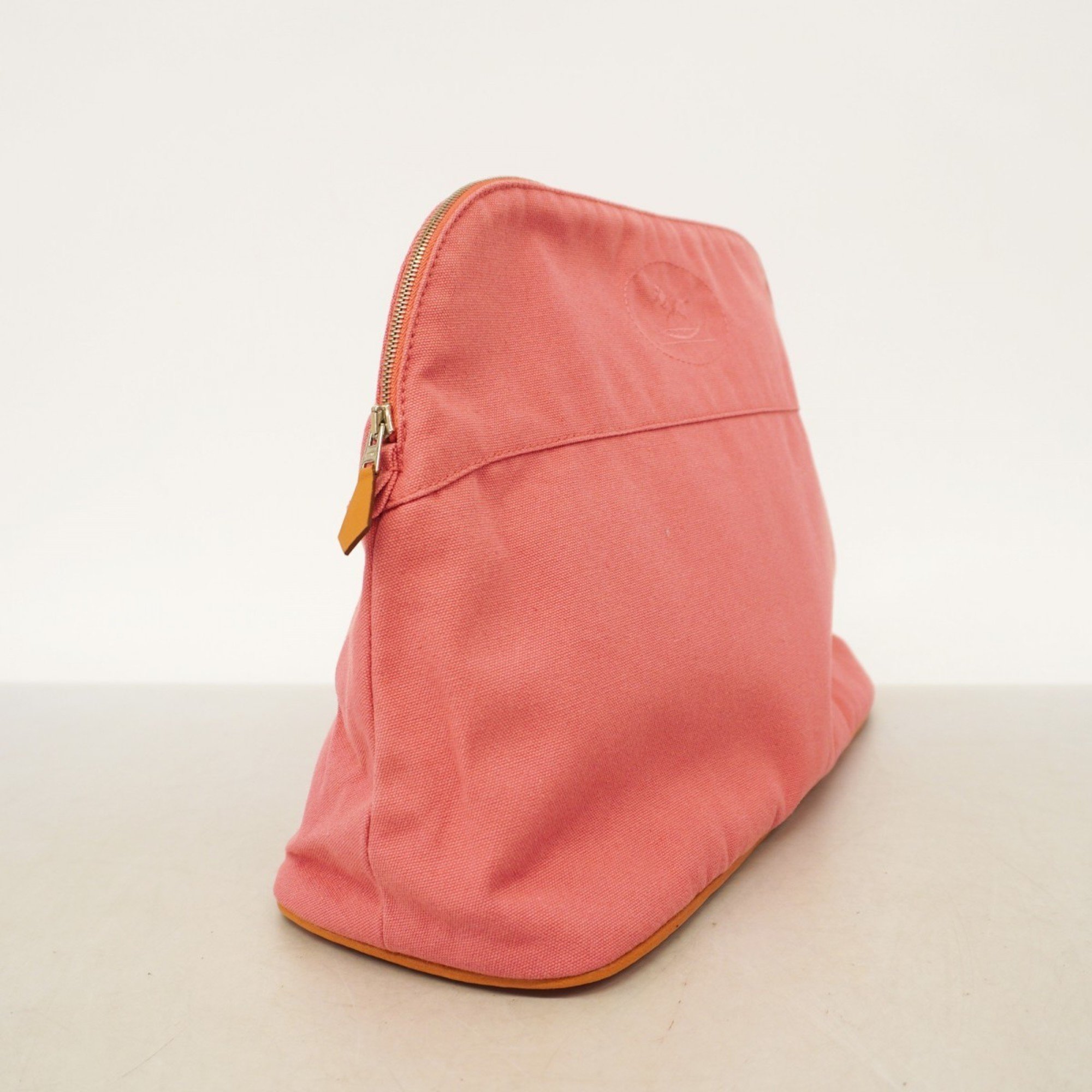 Hermes Pouch Bolide 34 Canvas Pink Women's