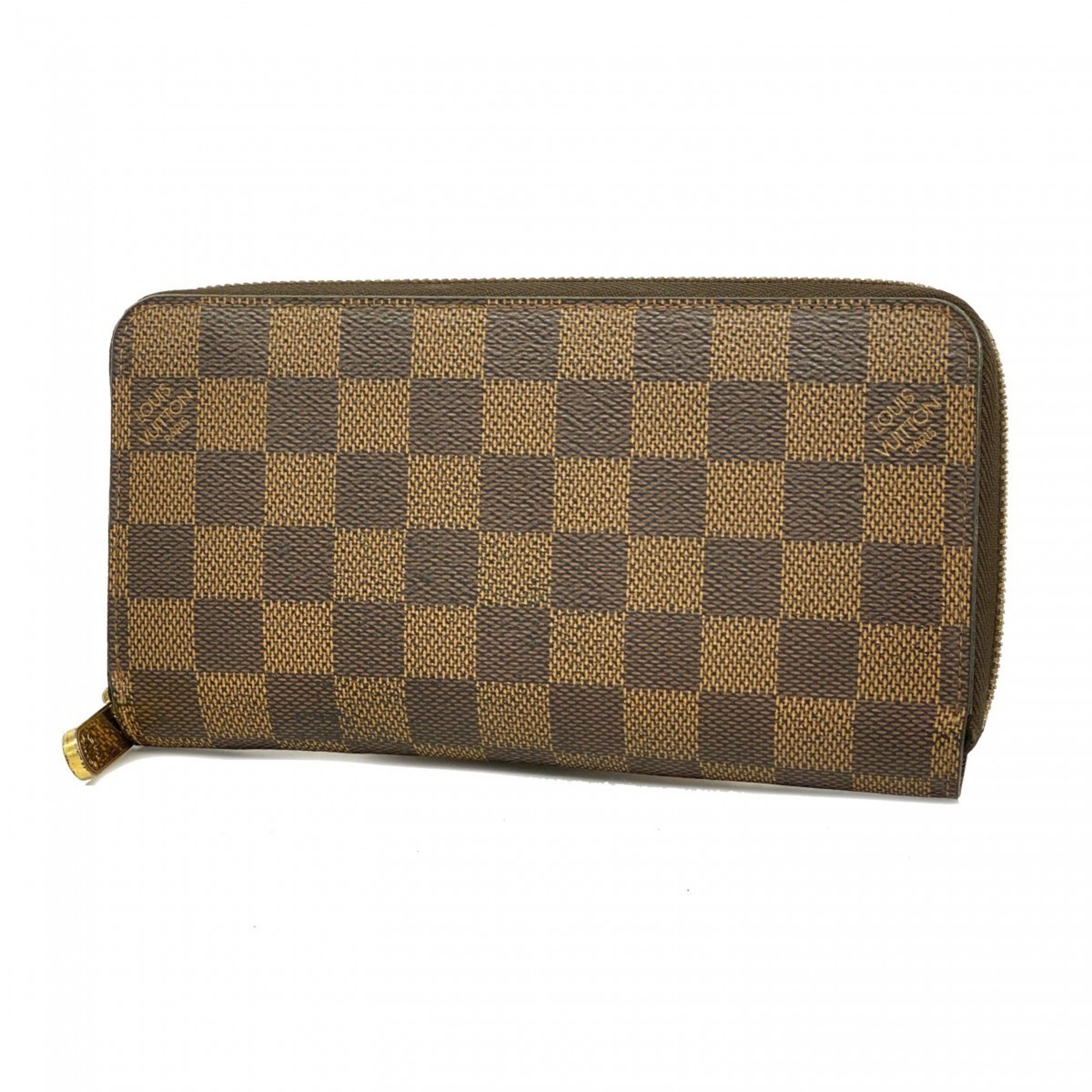 Louis Vuitton Long Wallet Damier Zippy N41661 Ebene Men's Women's