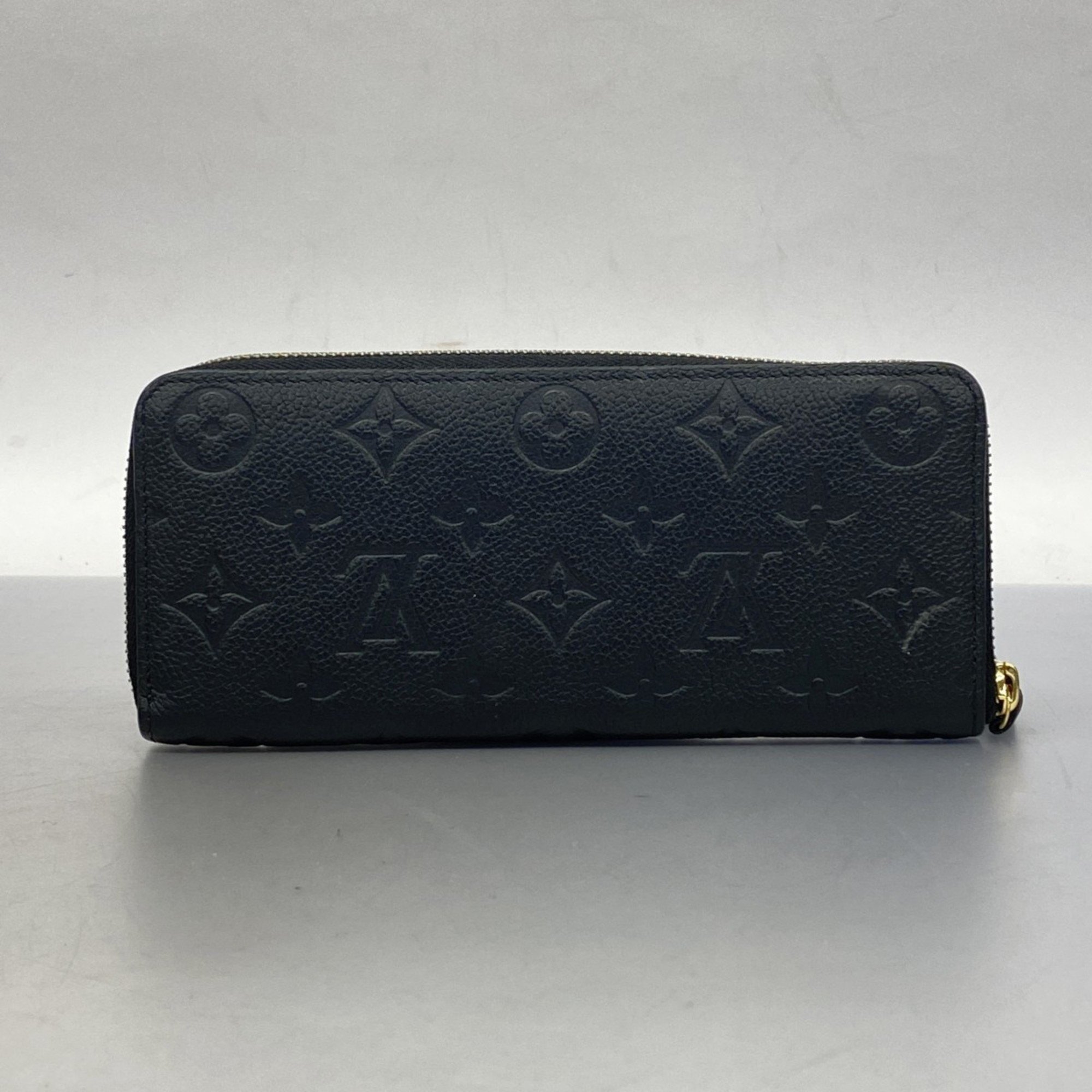 Louis Vuitton Long Wallet Monogram Empreinte Portefeuille Clemence M60171 Noir Ladies