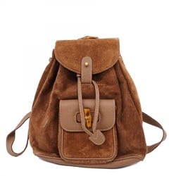 Gucci Backpack/Daypack Bamboo 003 3444 0030 Suede Brown Women's