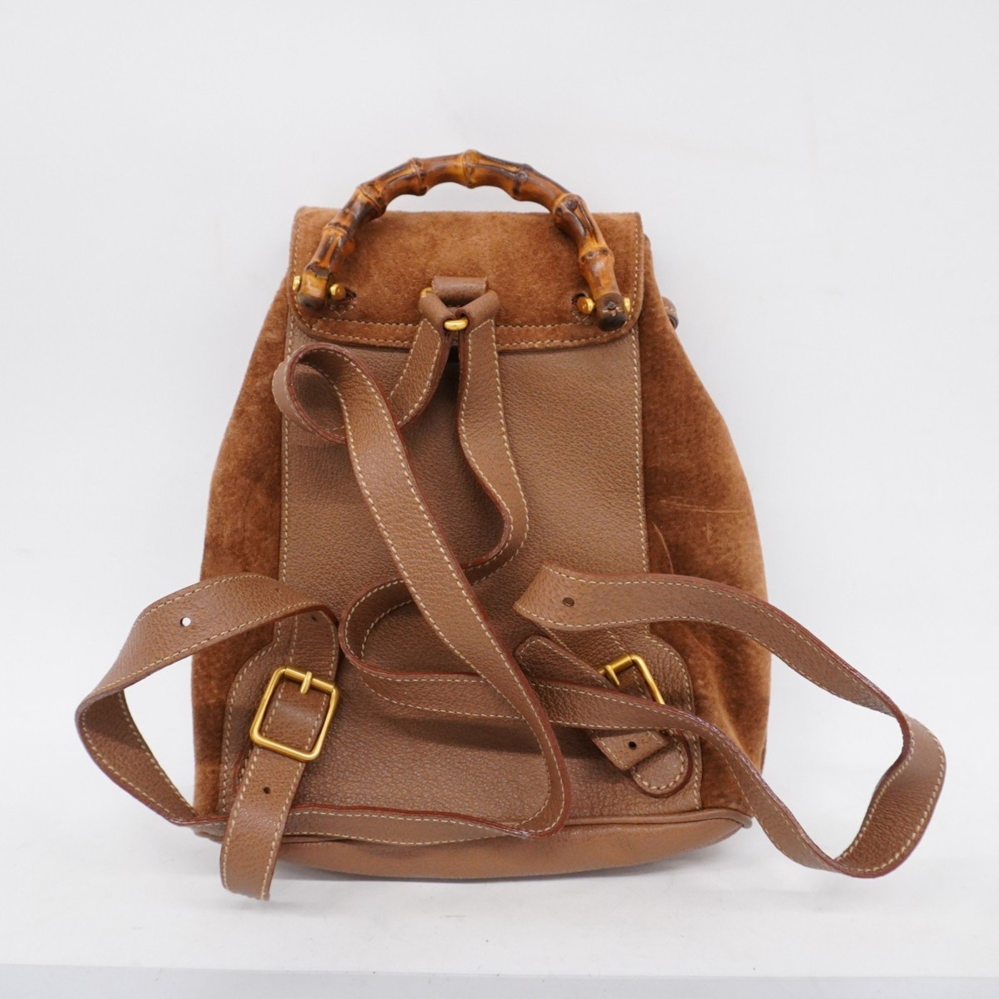 Gucci Backpack/Daypack Bamboo 003 3444 0030 Suede Brown Women's