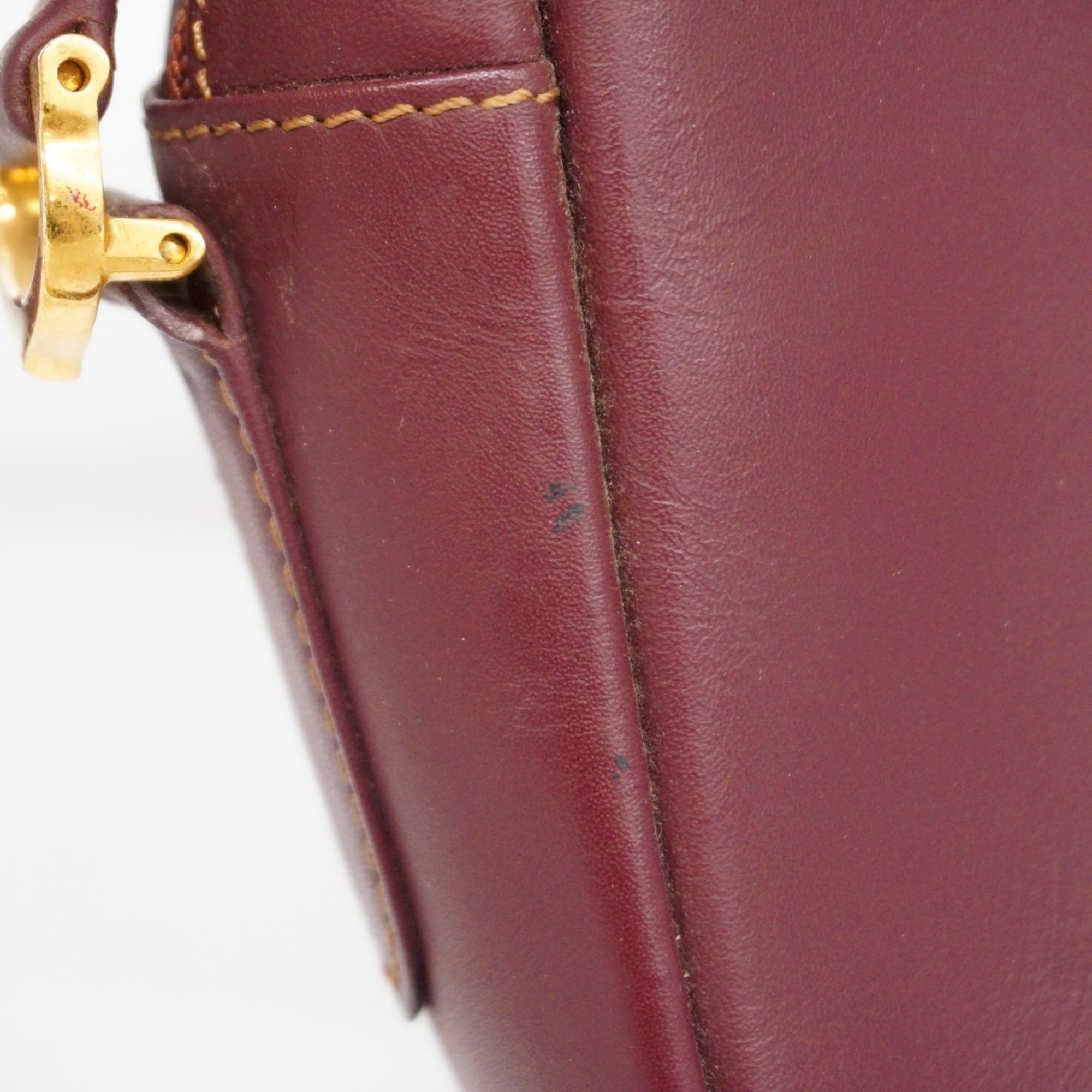 Cartier Shoulder Bag Must Leather Bordeaux Women's