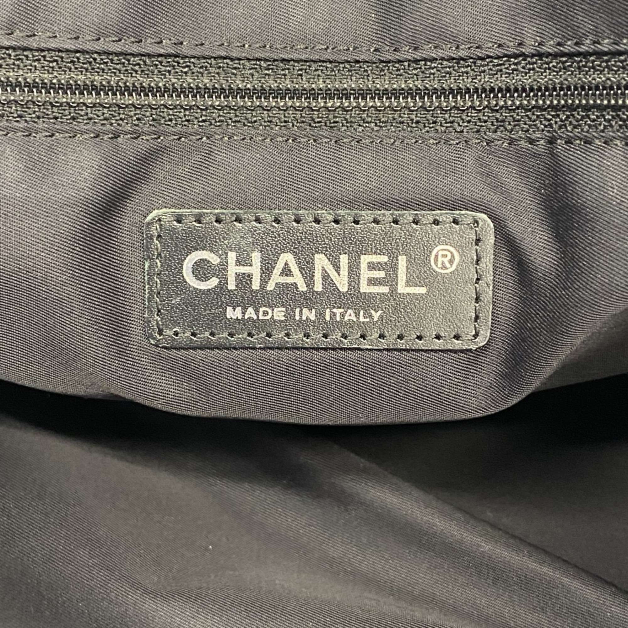 Chanel Tote Bag New Travel Nylon Black Women's