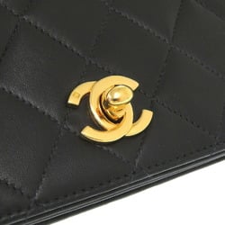 Chanel Matelasse Lambskin Black 6th Series Gold Chain Shoulder Bag Coco Mark 0173 CHANEL