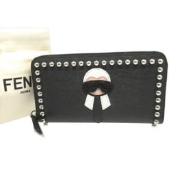 FENDI Carlito Karl Lagerfeld 8M0299 Leather Black Round Long Wallet 0799FENDI