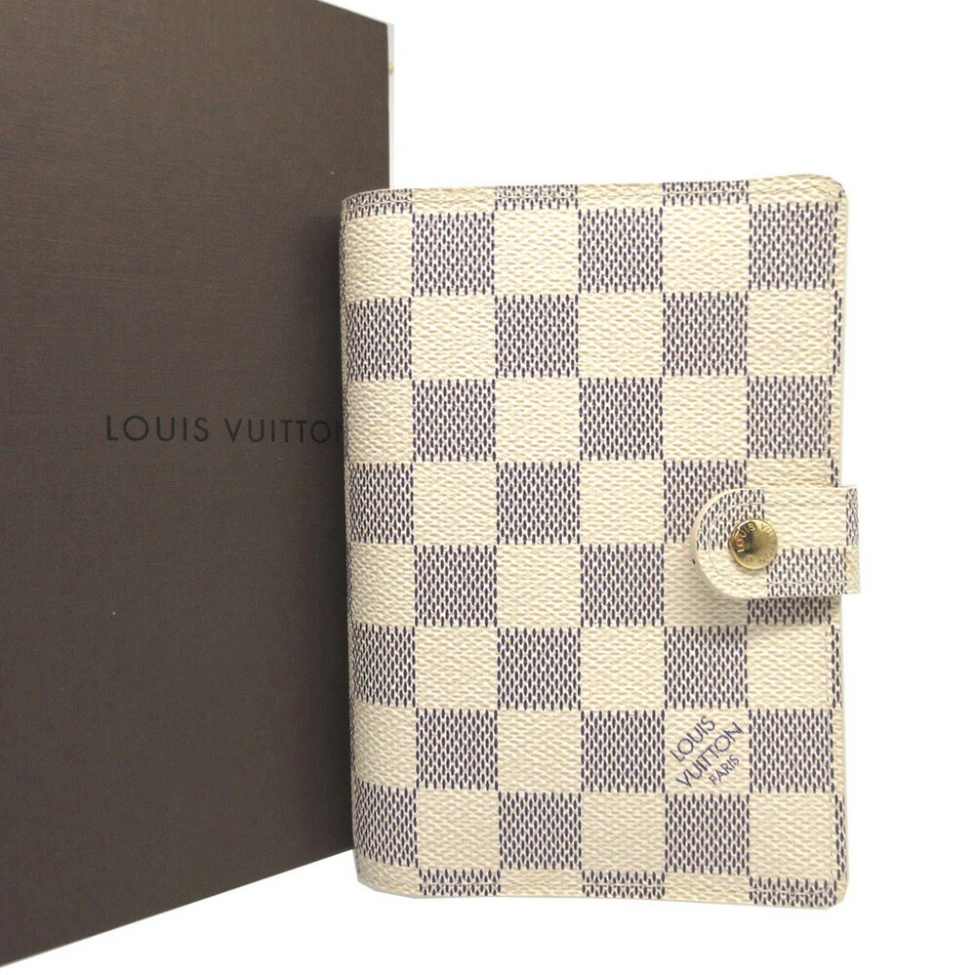 Louis Vuitton Damier Azur R20706 Stylo Agenda PM with ballpoint pen Ivory Planner cover 0971LOUIS VUITTON