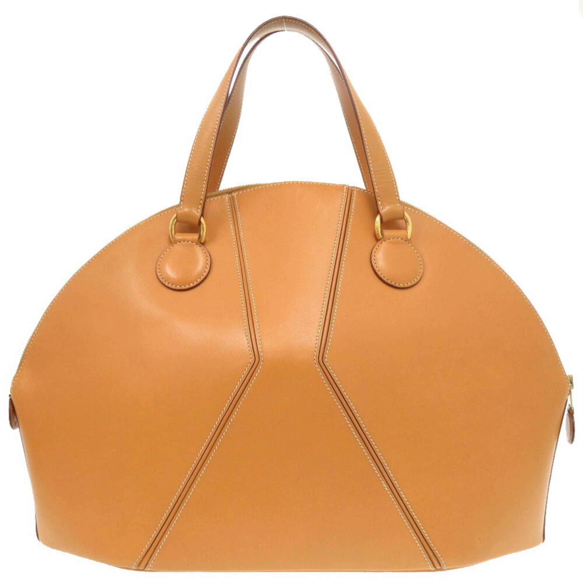 Hermes Ile de Bou Veau Chamonix Natural 〇W Stamped Handbag 1530 HERMES