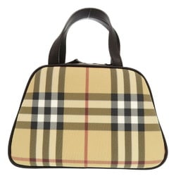 Burberry Nova Check PVC Coated Canvas/Leather Beige Handbag Brown 0702BURBERRY