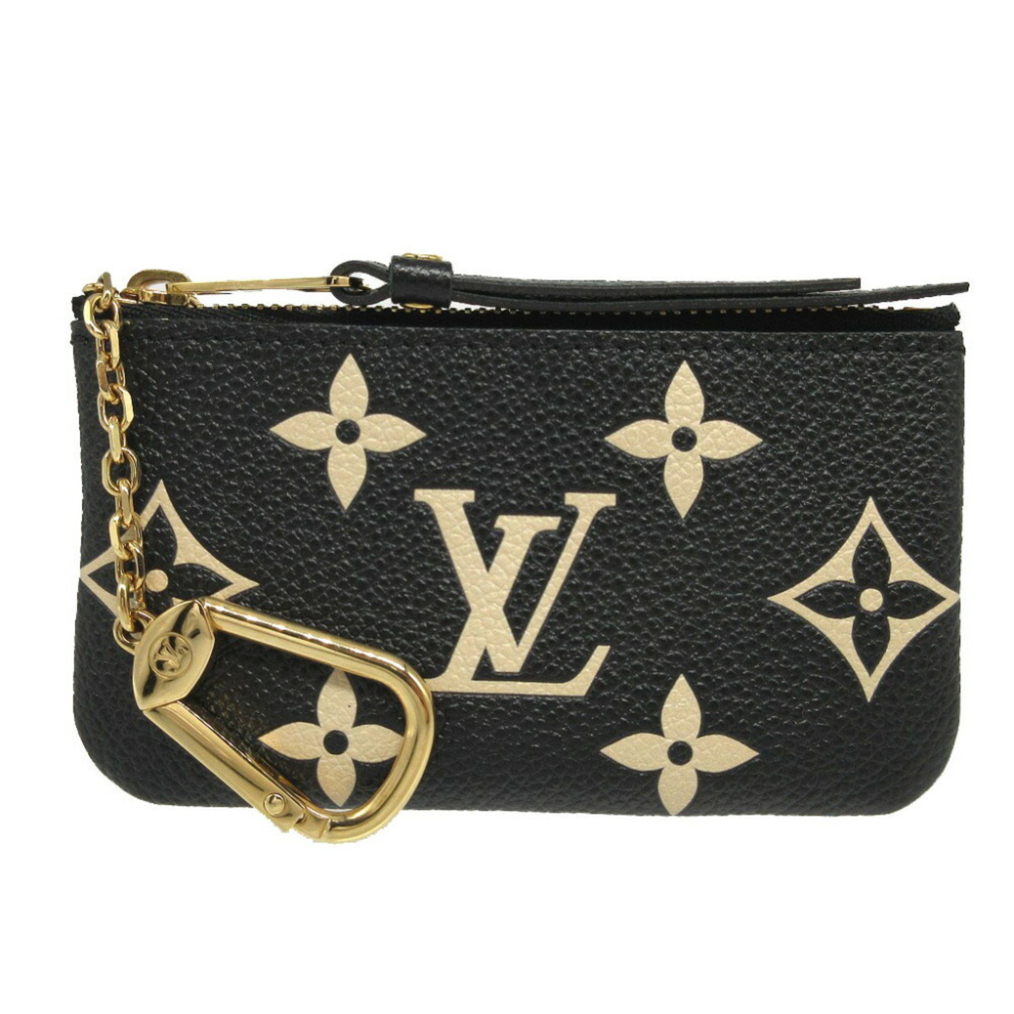 Louis Vuitton Monogram Empreinte Pochette Cle M80885 Noir Black Bicolor Coin Case 0512LOUIS VUITTON