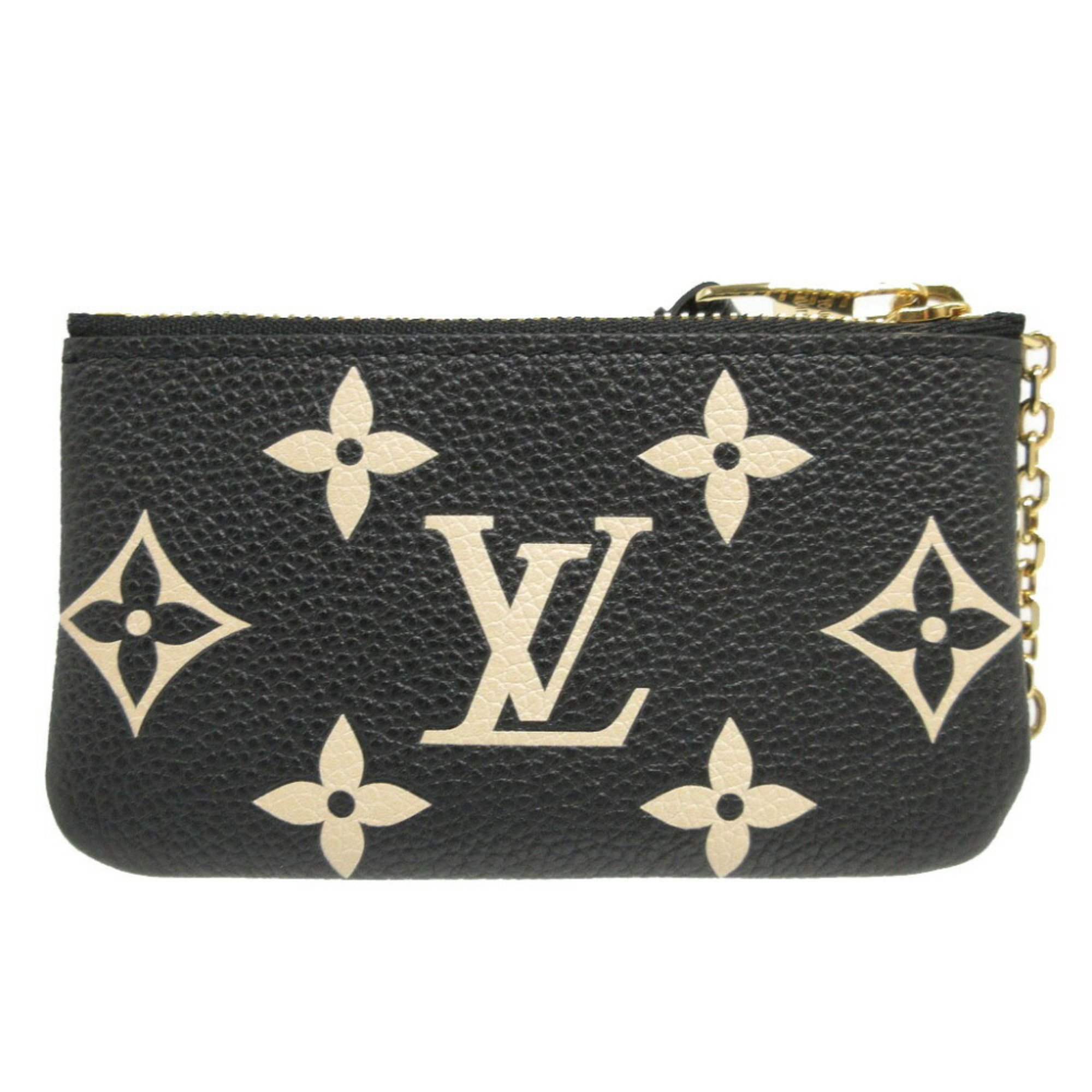 Louis Vuitton Monogram Empreinte Pochette Cle M80885 Noir Black Bicolor Coin Case 0512LOUIS VUITTON