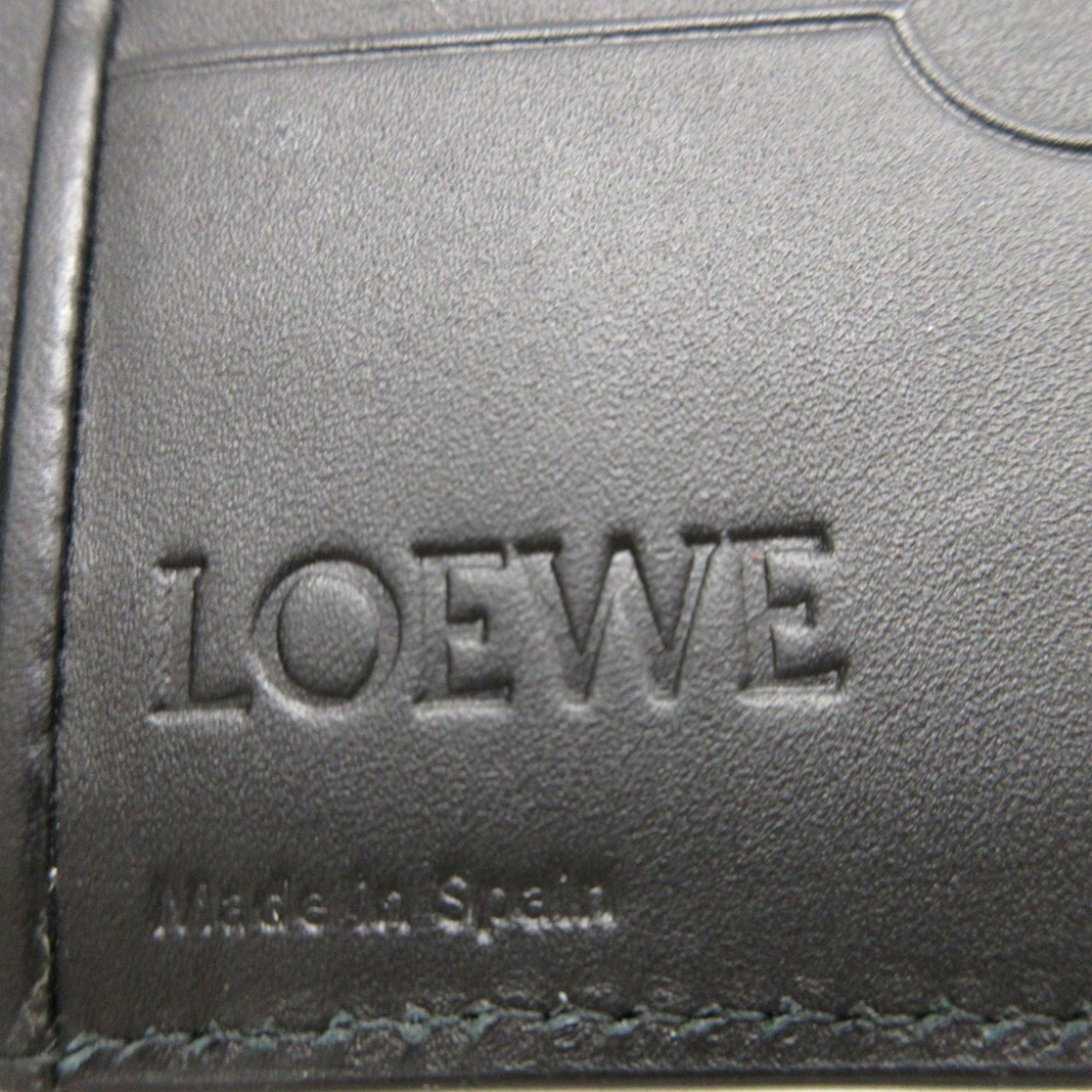 LOEWE Anagram Leather Navy Bi-fold Billfold Wallet 1675LOEWE