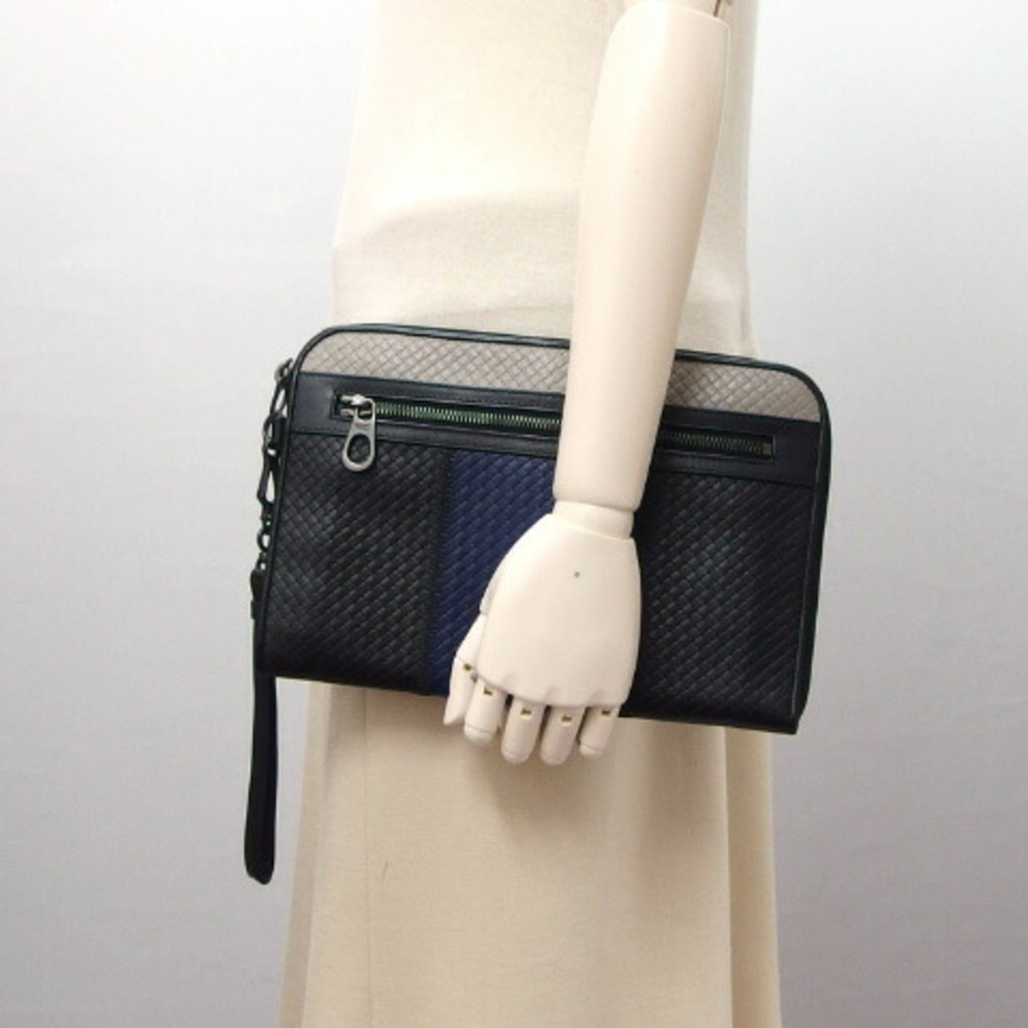 Bottega Veneta Intrecciato Clutch Bag with Wrist Strap