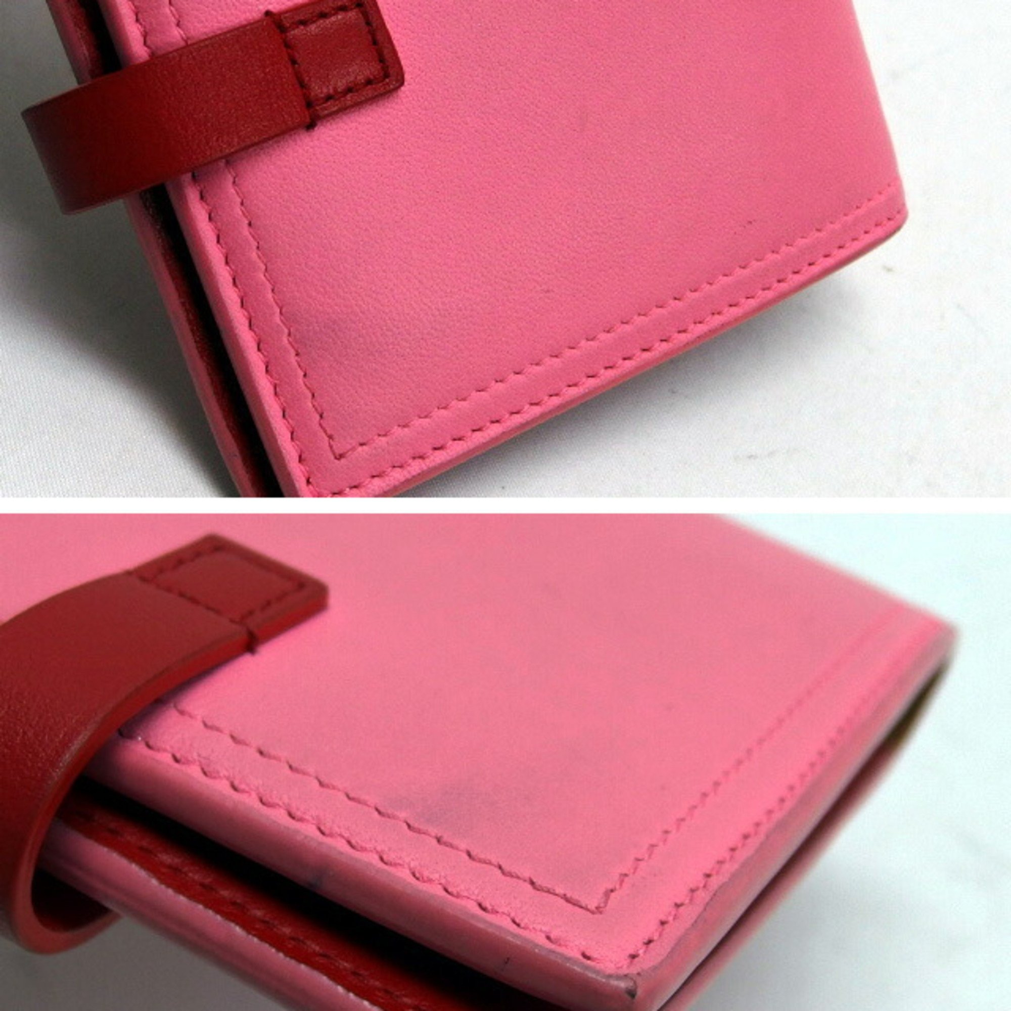 Bottega Veneta Bi-fold Compact Wallet Leather Pink