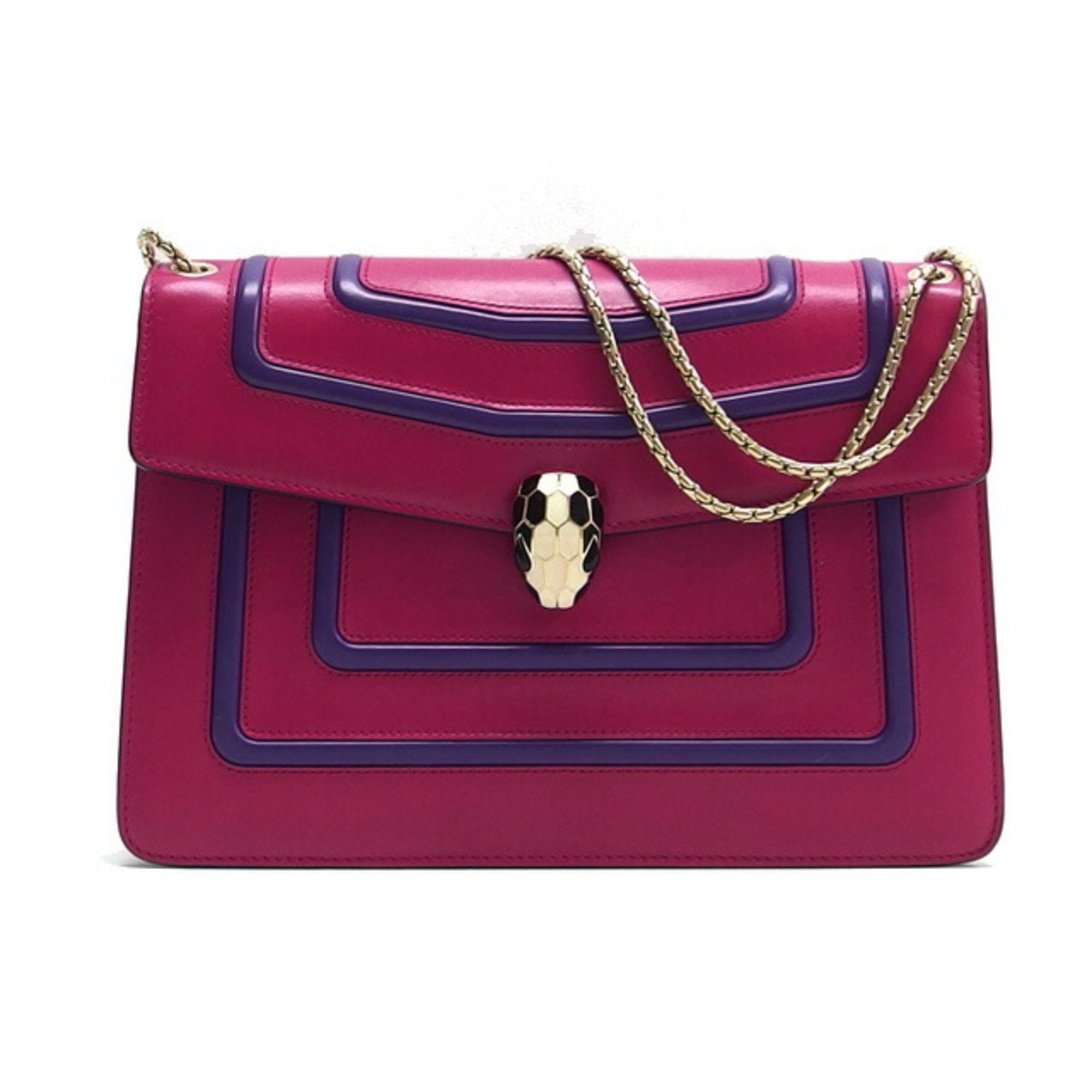 Bvlgari Serpenti Forever Chain Shoulder Bag Pink x Purple