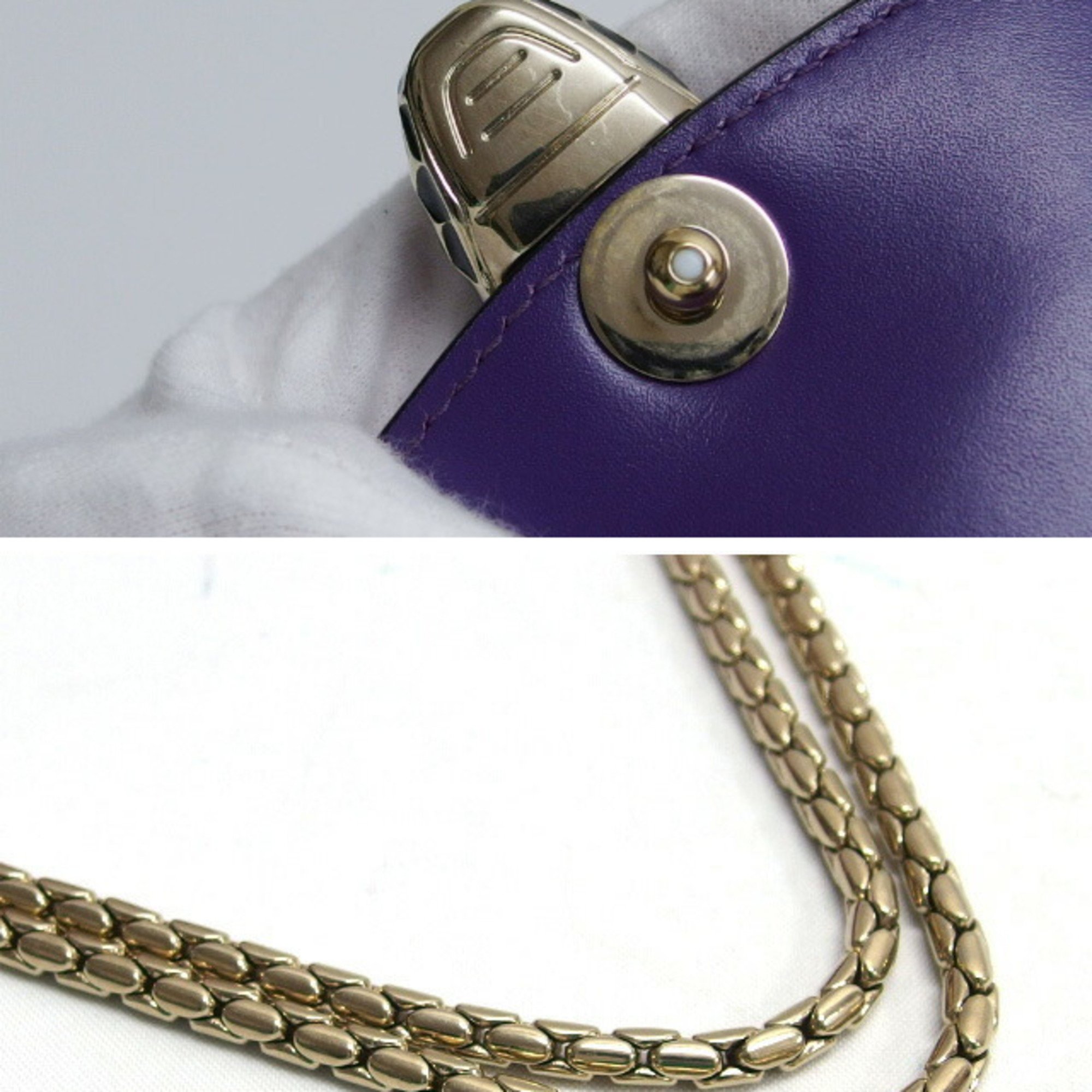 Bvlgari Serpenti Forever Chain Shoulder Bag Pink x Purple