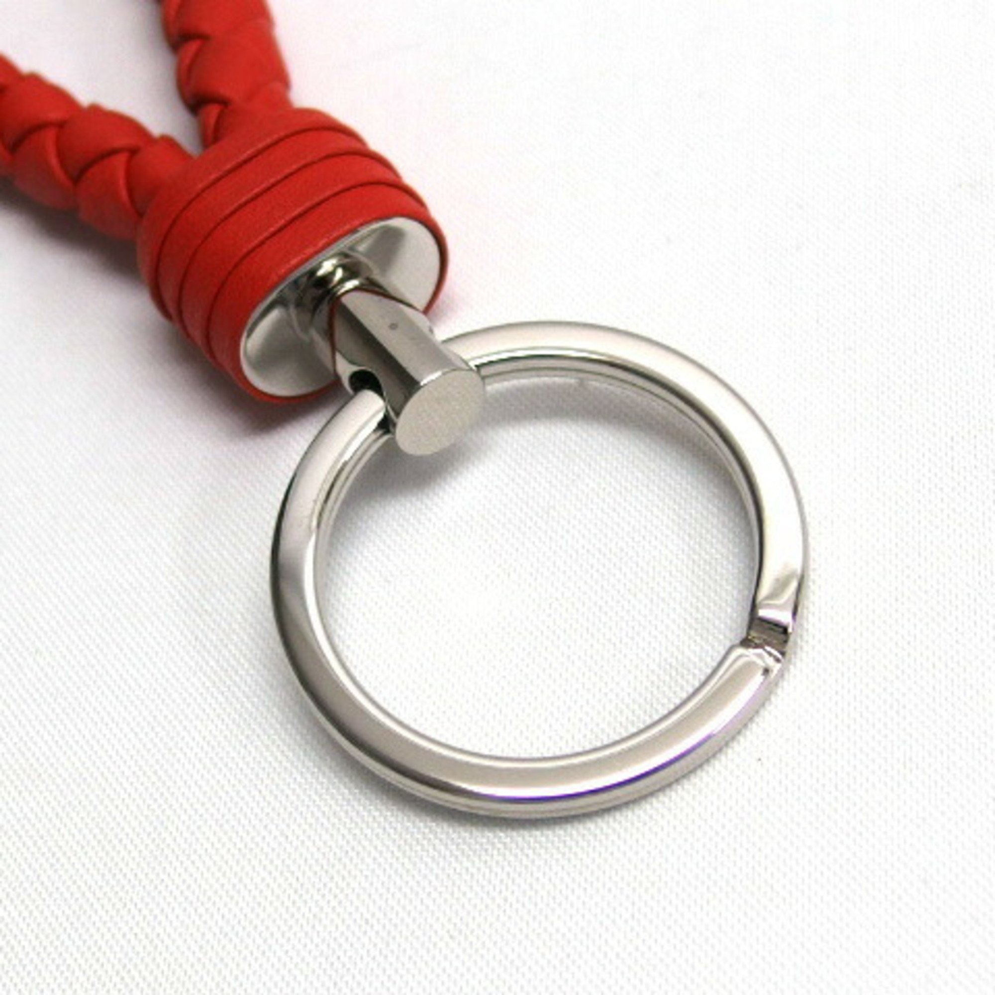 Bottega Veneta Intrecciato Key Ring Vermilion