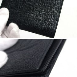 Chanel caviar skin Coco mark card case black