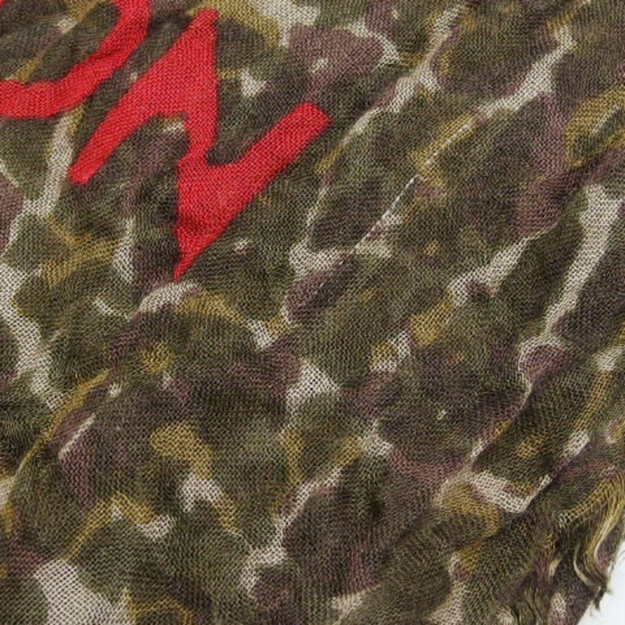 Louis Vuitton camouflage pattern large scarf x moss green