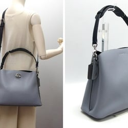 Coach Willow Shoulder Bag Gray Blue x Navy