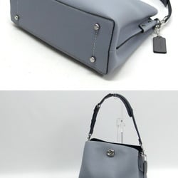 Coach Willow Shoulder Bag Gray Blue x Navy